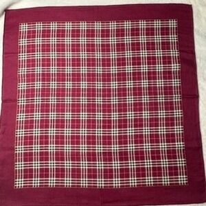 BURBERRY Scarf Handkerchief House Check Twill Burgundy 19.5in